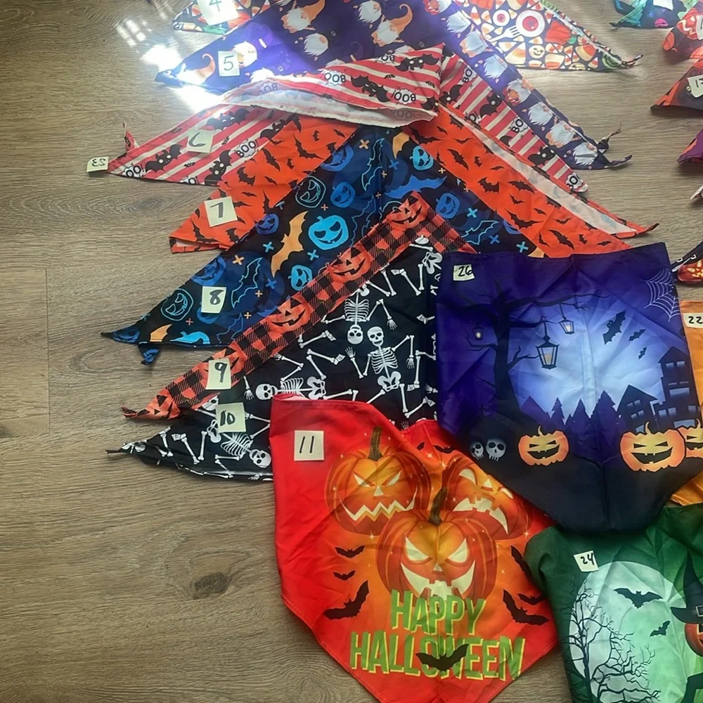 Doggie pet scarfs lightweight, 4 for $20.00 adjustable small large dogs NEW